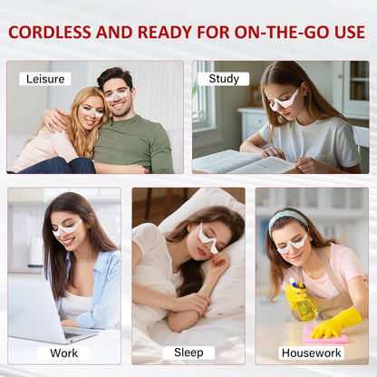 Under Eye Red Light Therapy Device,650Nm Red Light Therapy for Eyes Glasses, Microcurrent Eye Massager Mask for Dark Circles, Smoother Fine Lines & Puffiness, Home Skincare